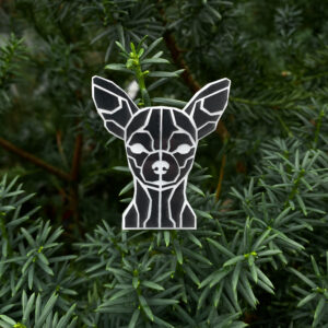 Reflective brooch "Chihuahua" black