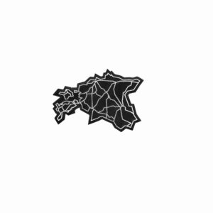 Reflective brooch "Estonia" black