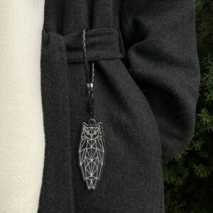 Reflective Pendant “Owl” Black