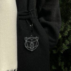 Reflective Pendant “Bear Head” black