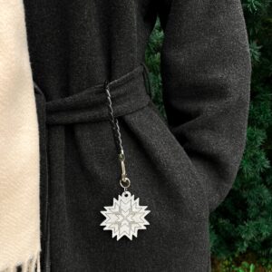 Reflective Pendant “Ethnic Pattern 2” White