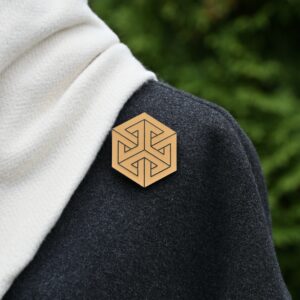 Reflective brooch "Geometric 3” golden