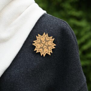 Reflective brooch "Ethno pattern 2” golden
